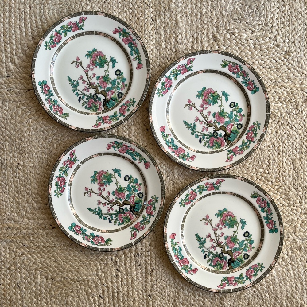 Vintage Indian Tree Plate Set